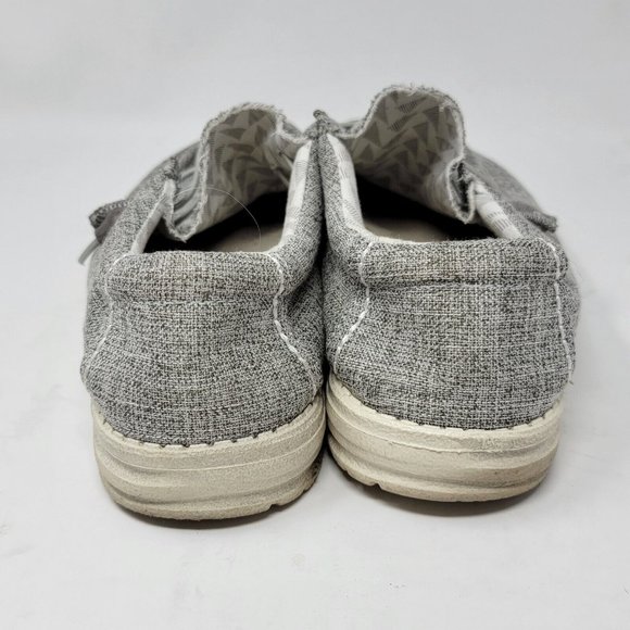 Hey Dude US Size 8 Wally Linen Iron‎ Lightweight Men's Slip On Shoes - Picture 6 of 8